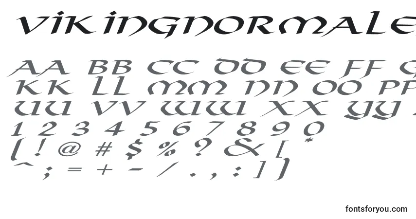 Шрифт VikingNormalExItalic – алфавит, цифры, специальные символы