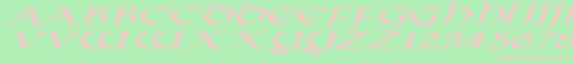 Czcionka VikingNormalExItalic – różowe czcionki na zielonym tle