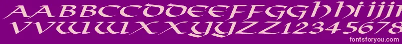 VikingNormalExItalic Font – Pink Fonts on Purple Background