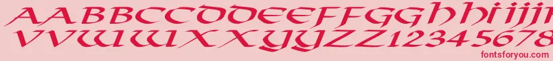 VikingNormalExItalic Font – Red Fonts on Pink Background