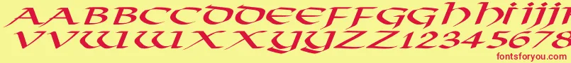 フォントVikingNormalExItalic – 赤い文字の黄色い背景