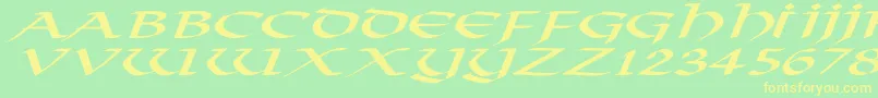 fuente VikingNormalExItalic – Fuentes Amarillas Sobre Fondo Verde