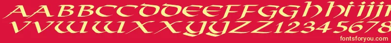 VikingNormalExItalic Font – Yellow Fonts on Red Background
