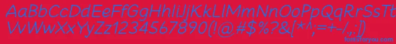 CheeronstaLightItalic Font – Blue Fonts on Red Background