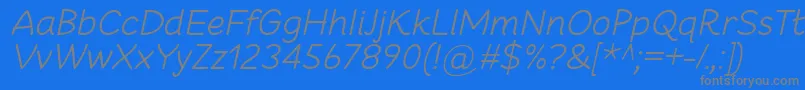 Saiba mais sobre a fonte CheeronstaLightItalic Fonte CheeronstaLightItalic – fontes cinzas em um fundo azul