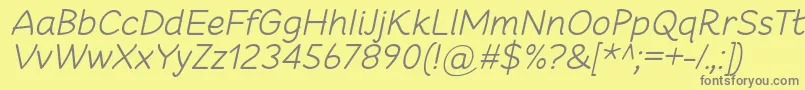 More about CheeronstaLightItalic Font CheeronstaLightItalic Font – Gray Fonts on Yellow Background