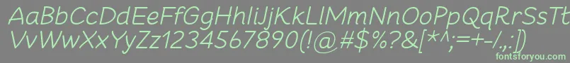 More about CheeronstaLightItalic Font CheeronstaLightItalic Font – Green Fonts on Gray Background