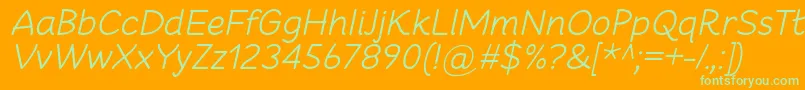 CheeronstaLightItalic-Schriftart – Grüne Schriften auf orangefarbenem Hintergrund