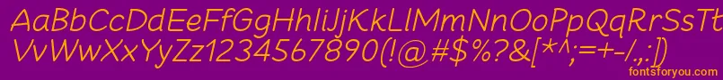 CheeronstaLightItalic Font – Orange Fonts on Purple Background