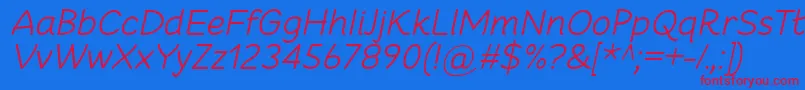 CheeronstaLightItalic Font – Red Fonts on Blue Background