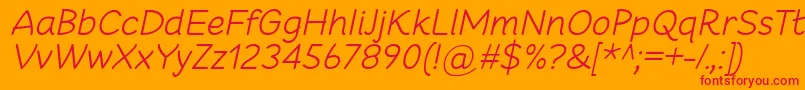 フォントCheeronstaLightItalic – オレンジの背景に赤い文字