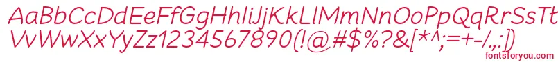 Czcionka CheeronstaLightItalic – czerwone czcionki