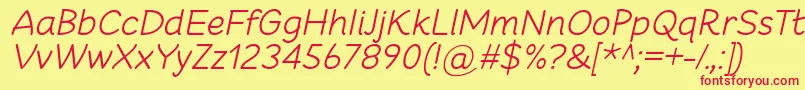 CheeronstaLightItalic Font – Red Fonts on Yellow Background