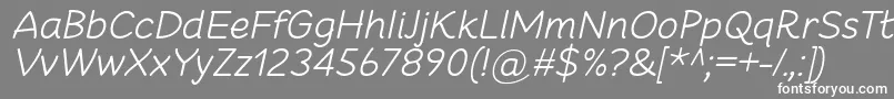 CheeronstaLightItalic Font – White Fonts on Gray Background