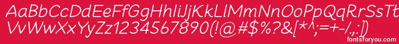 CheeronstaLightItalic Font – White Fonts on Red Background