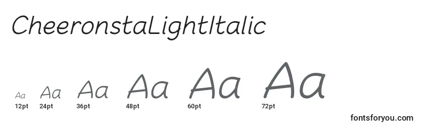Размеры шрифта CheeronstaLightItalic