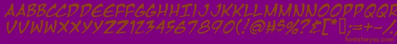 Mangati Font – Brown Fonts on Purple Background