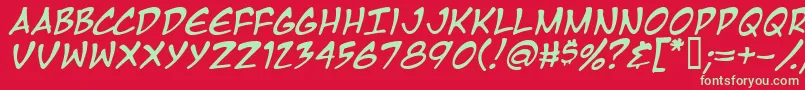 Mangati Font – Green Fonts on Red Background