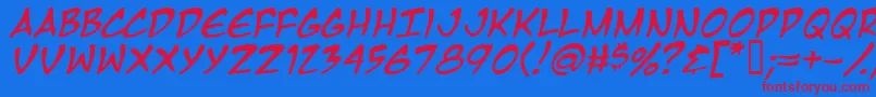 Mangati Font – Red Fonts on Blue Background