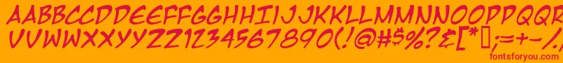 Mangati Font – Red Fonts on Orange Background