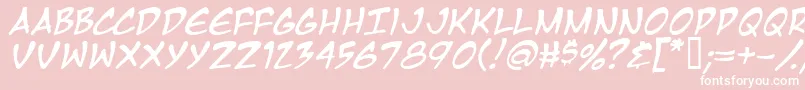 Mangati Font – White Fonts on Pink Background