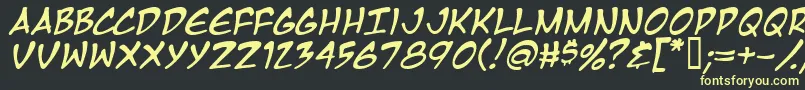 Mangati Font – Yellow Fonts on Black Background