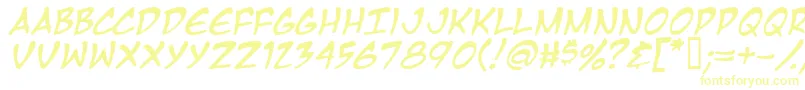 フォントMangati – 白い背景に黄色の文字