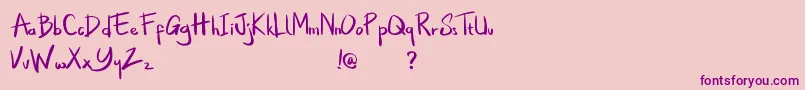 Littlejack-Schriftart – Violette Schriften auf rosa Hintergrund