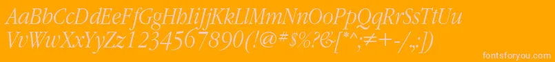 フォントGaramondnarrowcLightitalic – オレンジの背景にピンクのフォント