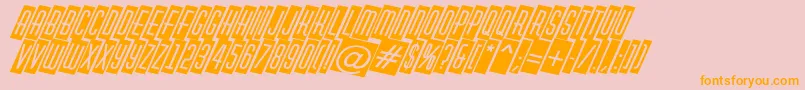 HuxleycmdinoBold-Schriftart – Orangefarbene Schriften auf rosa Hintergrund