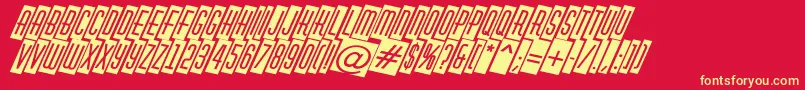 HuxleycmdinoBold Font – Yellow Fonts on Red Background