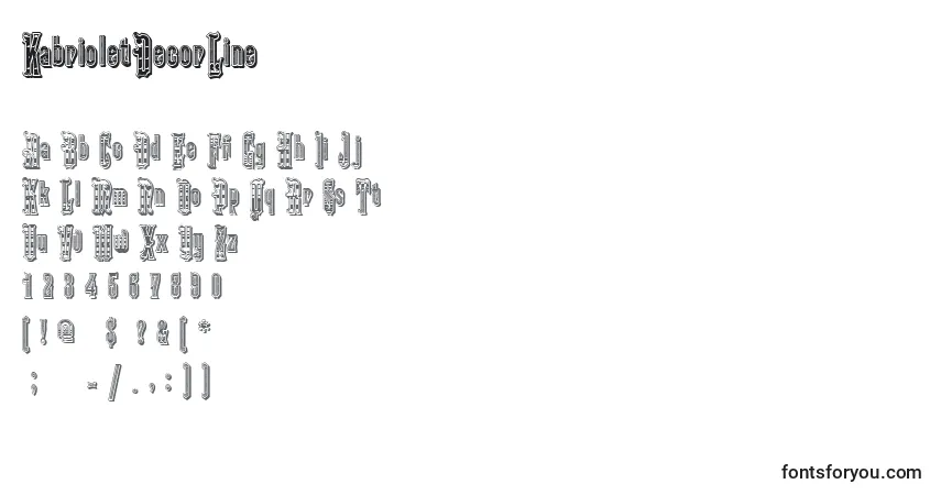 Czcionka KabrioletDecorLine – alfabet, cyfry, specjalne znaki