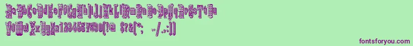 KabrioletDecorLine Font – Purple Fonts on Green Background