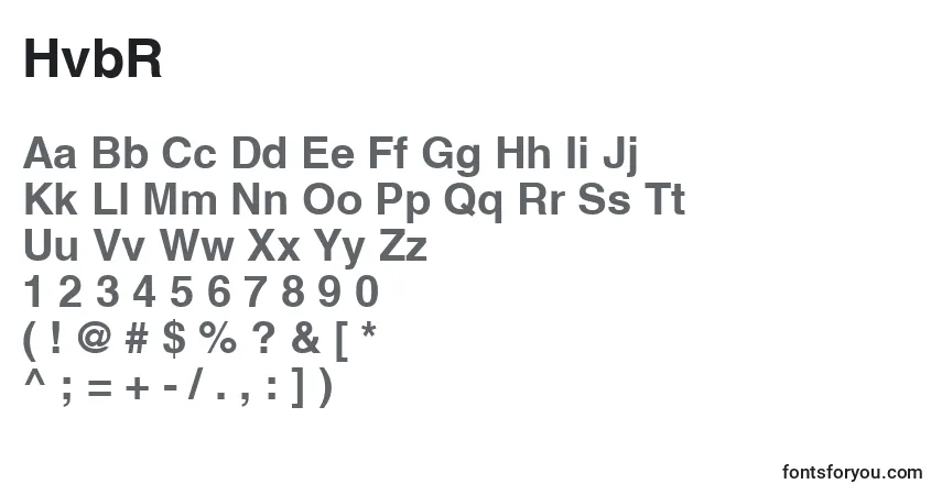 HvbRフォント–アルファベット、数字、特殊文字