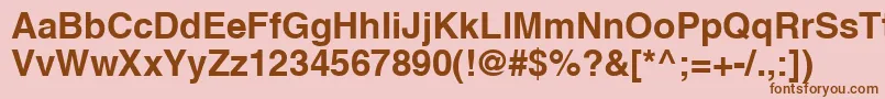 HvbR-fontti – ruskeat fontit vaaleanpunaisella taustalla