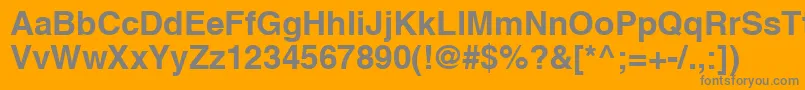 HvbR-fontti – harmaat kirjasimet oranssilla taustalla