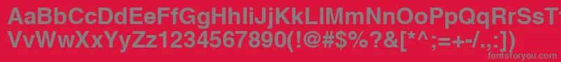 HvbR-fontti – harmaat kirjasimet punaisella taustalla