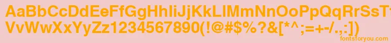 フォントHvbR – オレンジの文字がピンクの背景にあります。