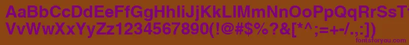 HvbR-fontti – violetit fontit ruskealla taustalla