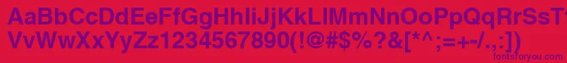 HvbR Font – Purple Fonts on Red Background