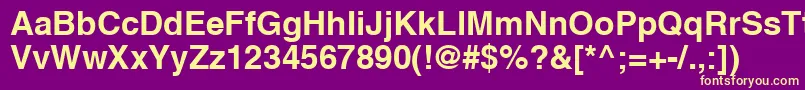 HvbR-fontti – keltaiset fontit violetilla taustalla