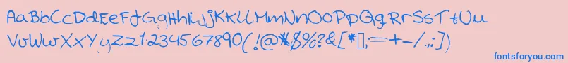 Kranne Font – Blue Fonts on Pink Background