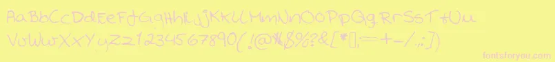 Kranne Font – Pink Fonts on Yellow Background