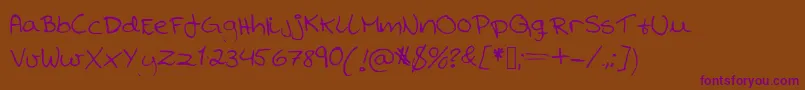 Kranne-Schriftart – Violette Schriften auf braunem Hintergrund