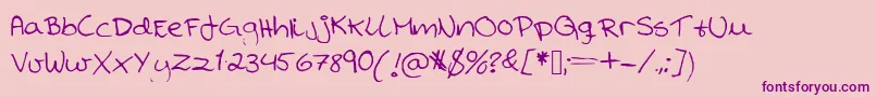 Weitere Informationen zur Kranne-Schriftart Kranne-Schriftart – Violette Schriften auf rosa Hintergrund