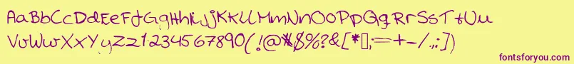 Kranne-Schriftart – Violette Schriften auf gelbem Hintergrund