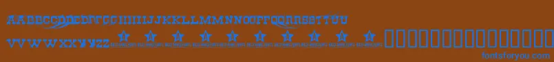 Cheapste Font – Blue Fonts on Brown Background