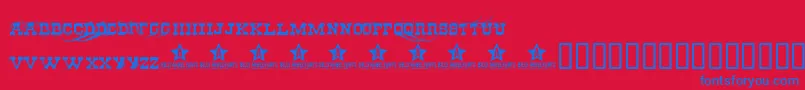 Cheapste Font – Blue Fonts on Red Background