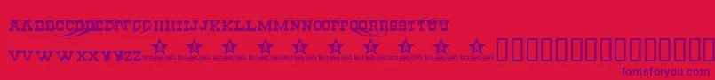 Police Cheapste – polices violettes sur fond rouge
