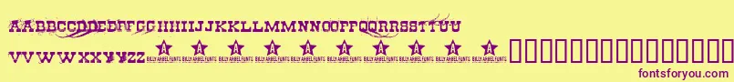 Cheapste Font – Purple Fonts on Yellow Background